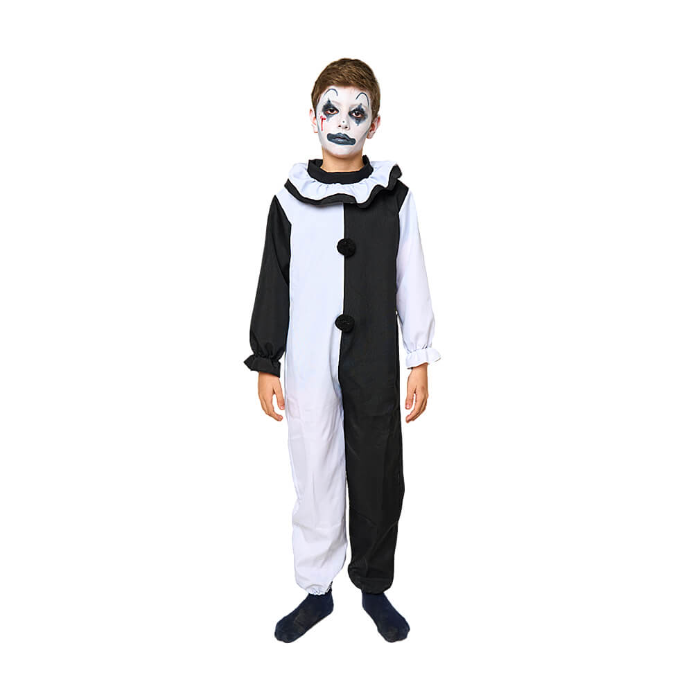 Disfraz Payaso Asesino Blanco y Negro Infantil