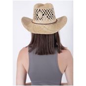 Sombrero Cowboy Bohemio Paja Natural Unisex Cordón Ajustable 4