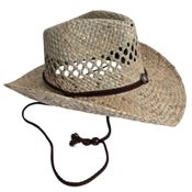 Sombrero Cowboy Bohemio Paja Natural Unisex Cordón Ajustable 1