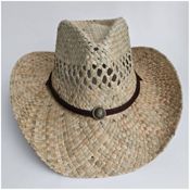 Sombrero Cowboy Bohemio Paja Natural Unisex Cordón Ajustable 5