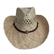 Sombrero Cowboy Bohemio Paja Natural Unisex Cordón Ajustable 9