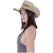 Sombrero Cowboy Bohemio Paja Natural Unisex Cordón Ajustable 2
