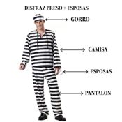 Disfraz Prisionero Clásico Adulto con Gorro y Esposas 6