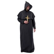 Disfraz Monje Sacerdote Túnica Negra Adulto 2