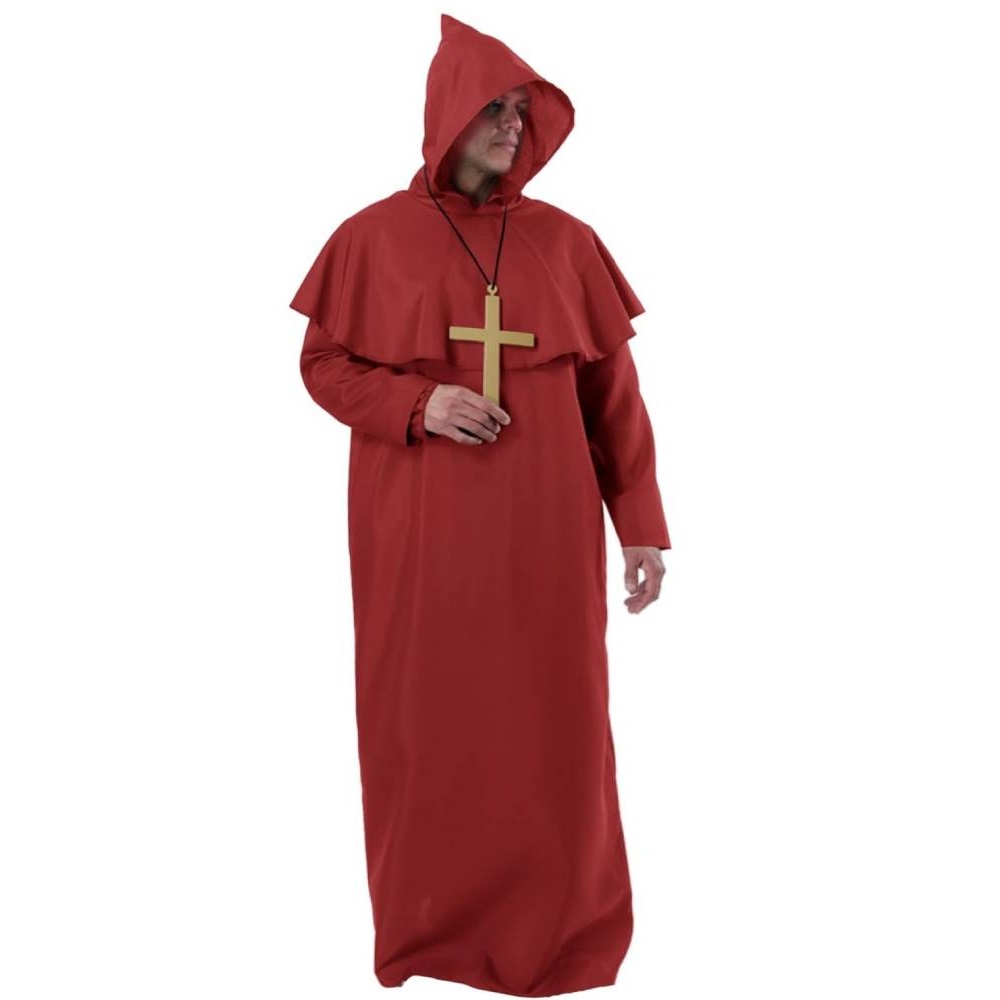 Disfraz Monje Sacerdote Túnica Roja Adulto 1