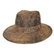 Sombrero Fedora Sintético Beige Desgastado Unisex Adulto 7