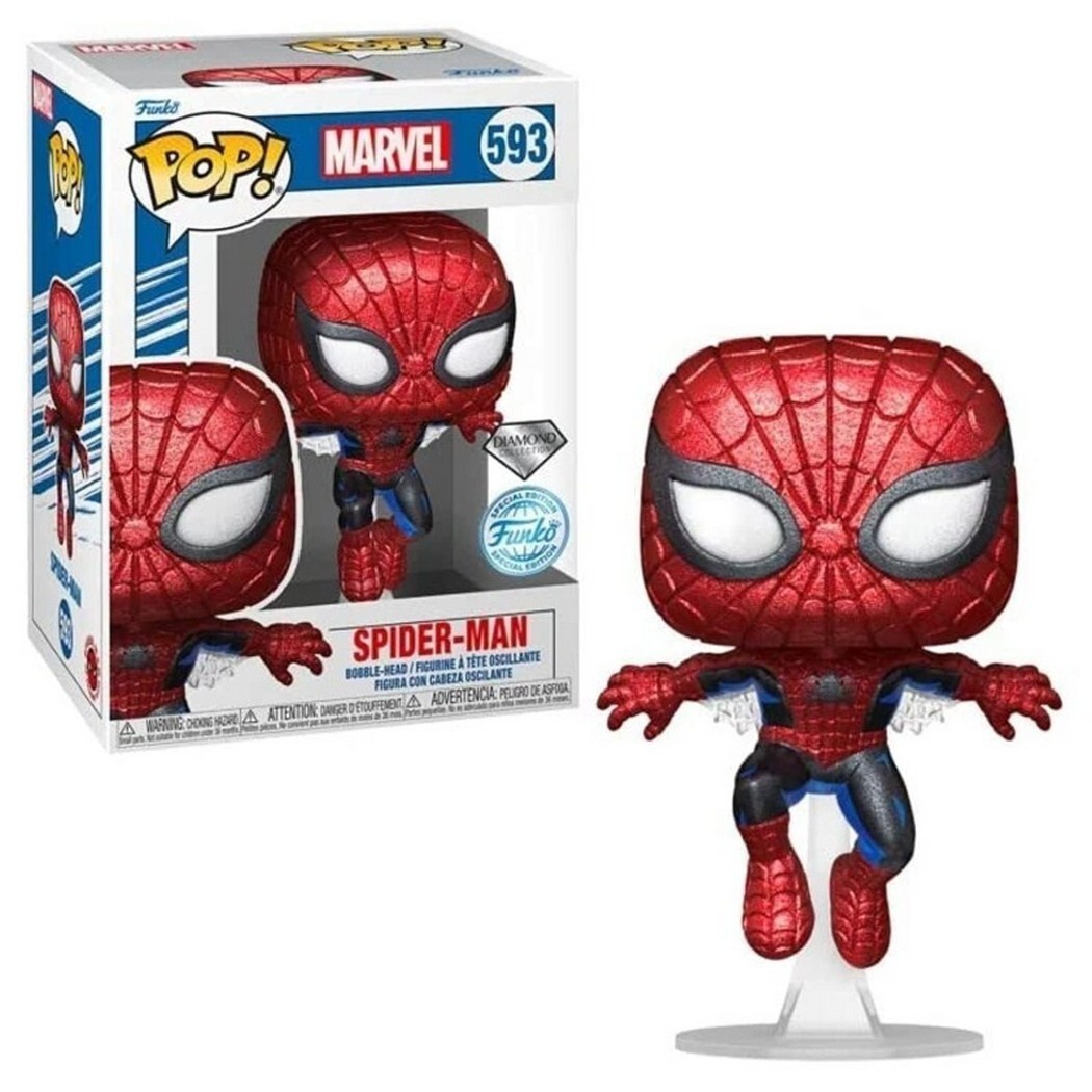 Funko Pop Exclusivo Diamond Marvel Spiderman 593 1