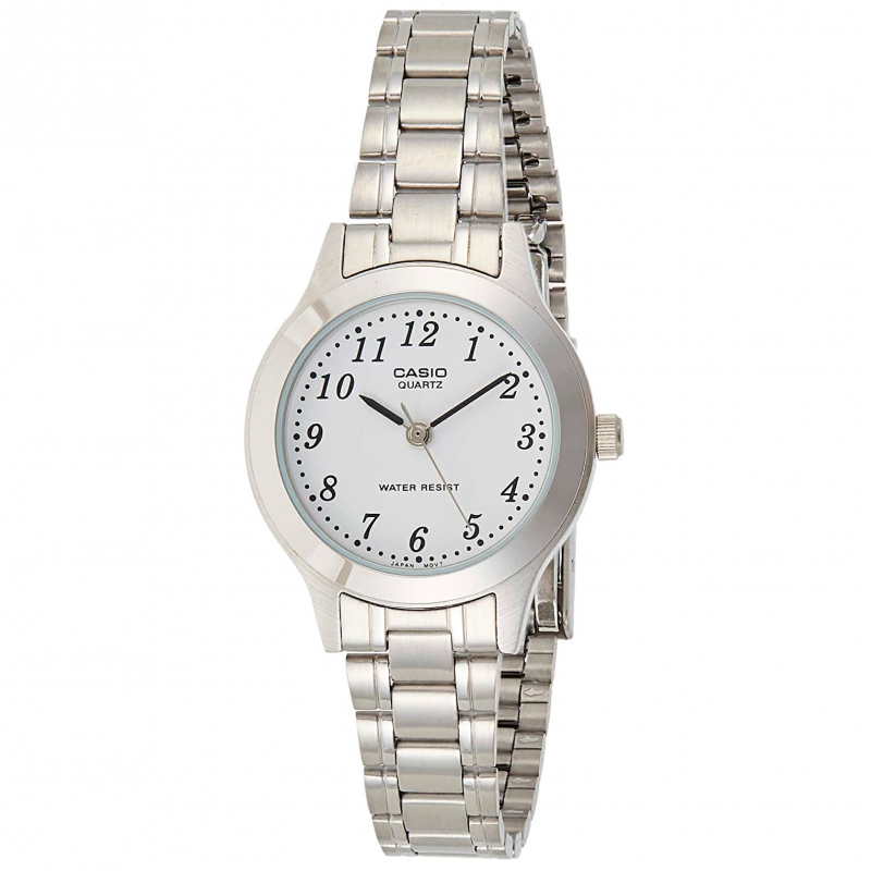 CASIO Casio Ltp-1128a-7bef Reloj De Pulsera Analógico Para Mujer Color Plateado