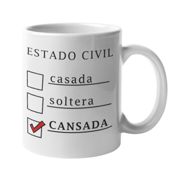 Taza Estado civil: Cansada. Cerámica 335 ml